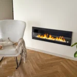 Bioethanol-Wandkamin 1200 × 400 – mit Glasscheibe