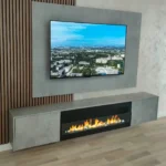 Bioethanol-Wandkamin 1200 × 400 – mit Glasscheibe