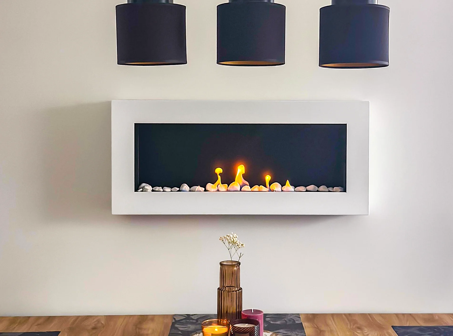 5124 Wand Bio-Kamin 900x400 Box weiß strukturiert matt