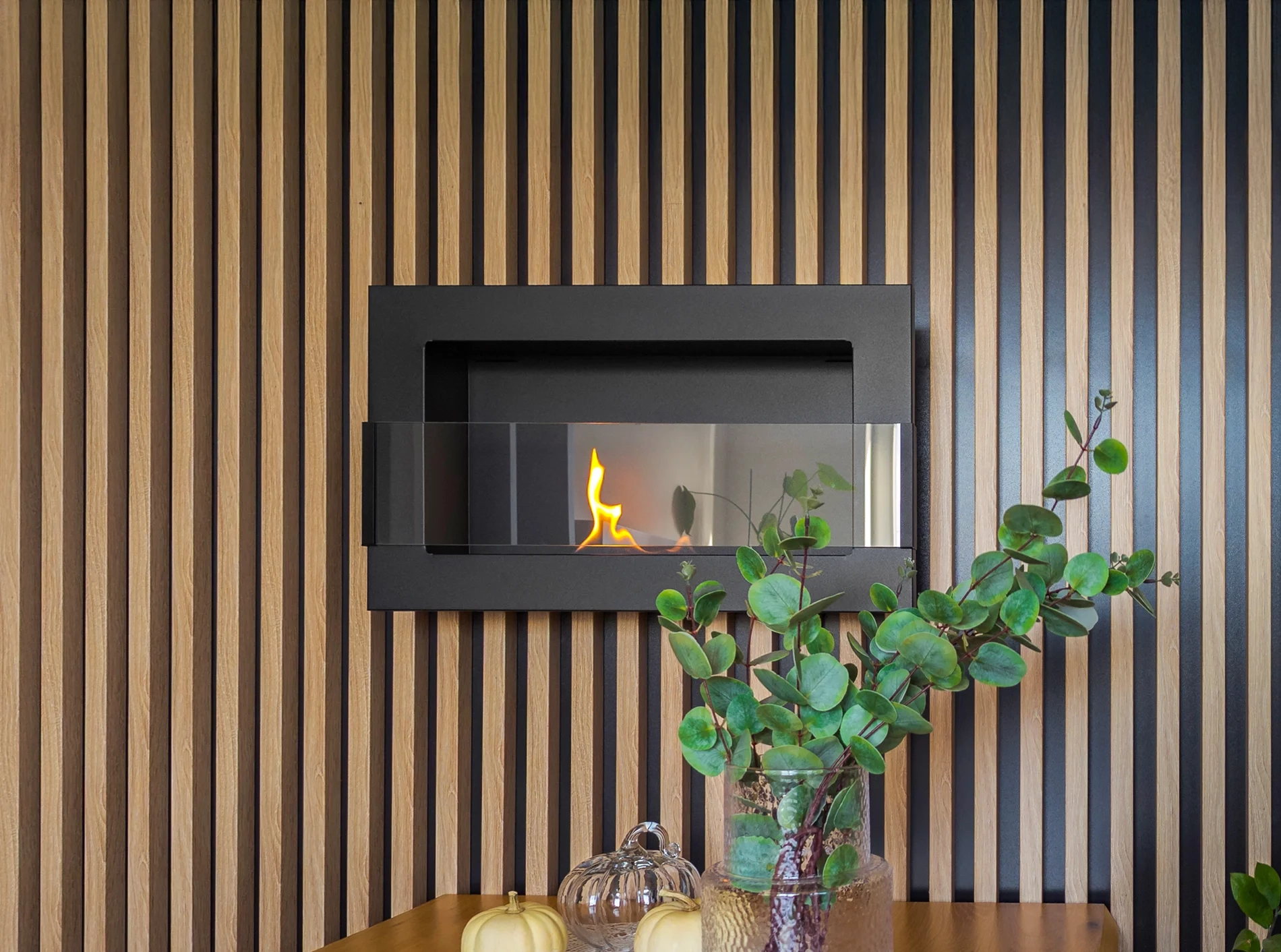 5125 Bio-Kamin 650x400 mit Glas Schwarz Struktural.