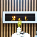 Bioethanol-Wandkamin 1200 × 400 – mit Glasscheibe