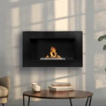 5148 Bioethanol-Wandkamin BOX 650 × 400 – Schwarz Strukturmatt