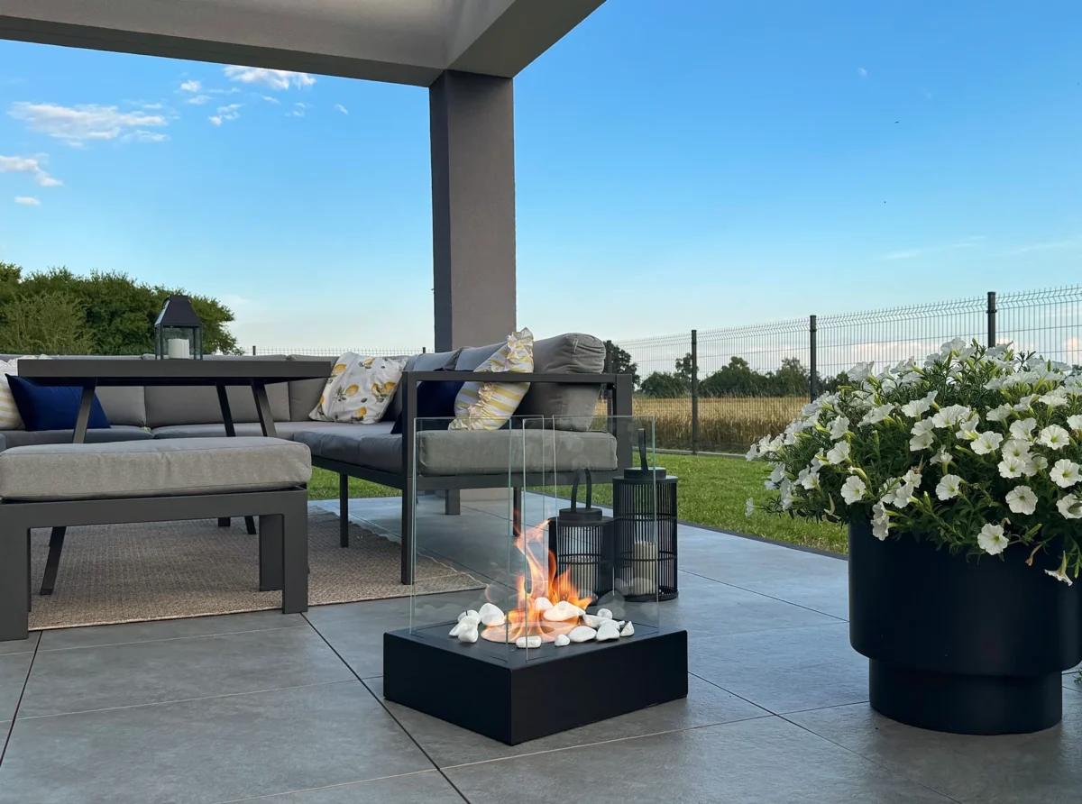 5154 Freistehender Bio-Kamin Sunset Garden Schwarz