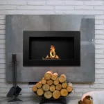 Bioethanol-Wandkamin 650 × 400 – Schwarz Strukturmatt