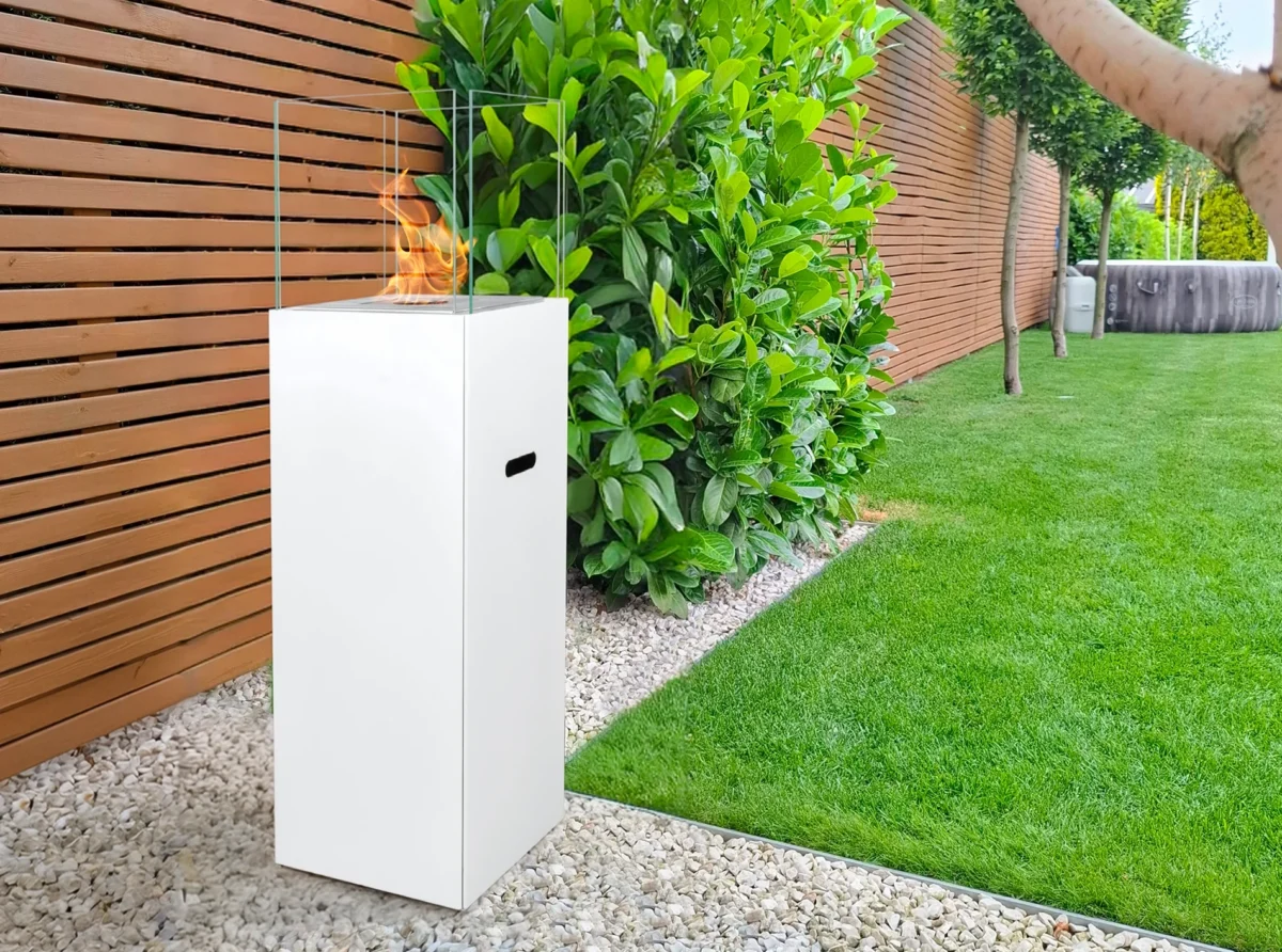 Freistehender Bio-Kamin PATIO weiß matt