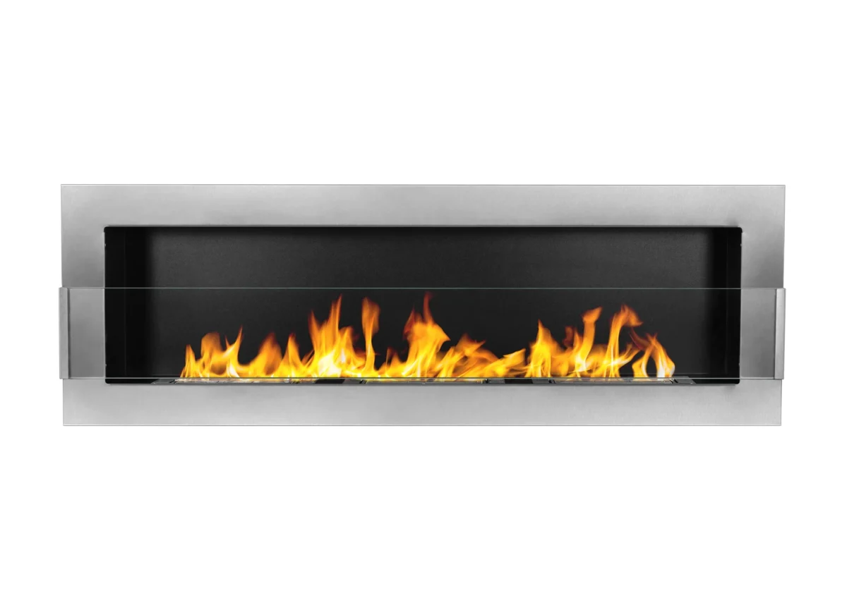 5261-1 Bio-Kamin 1200x400 Inox Silber mit Glas