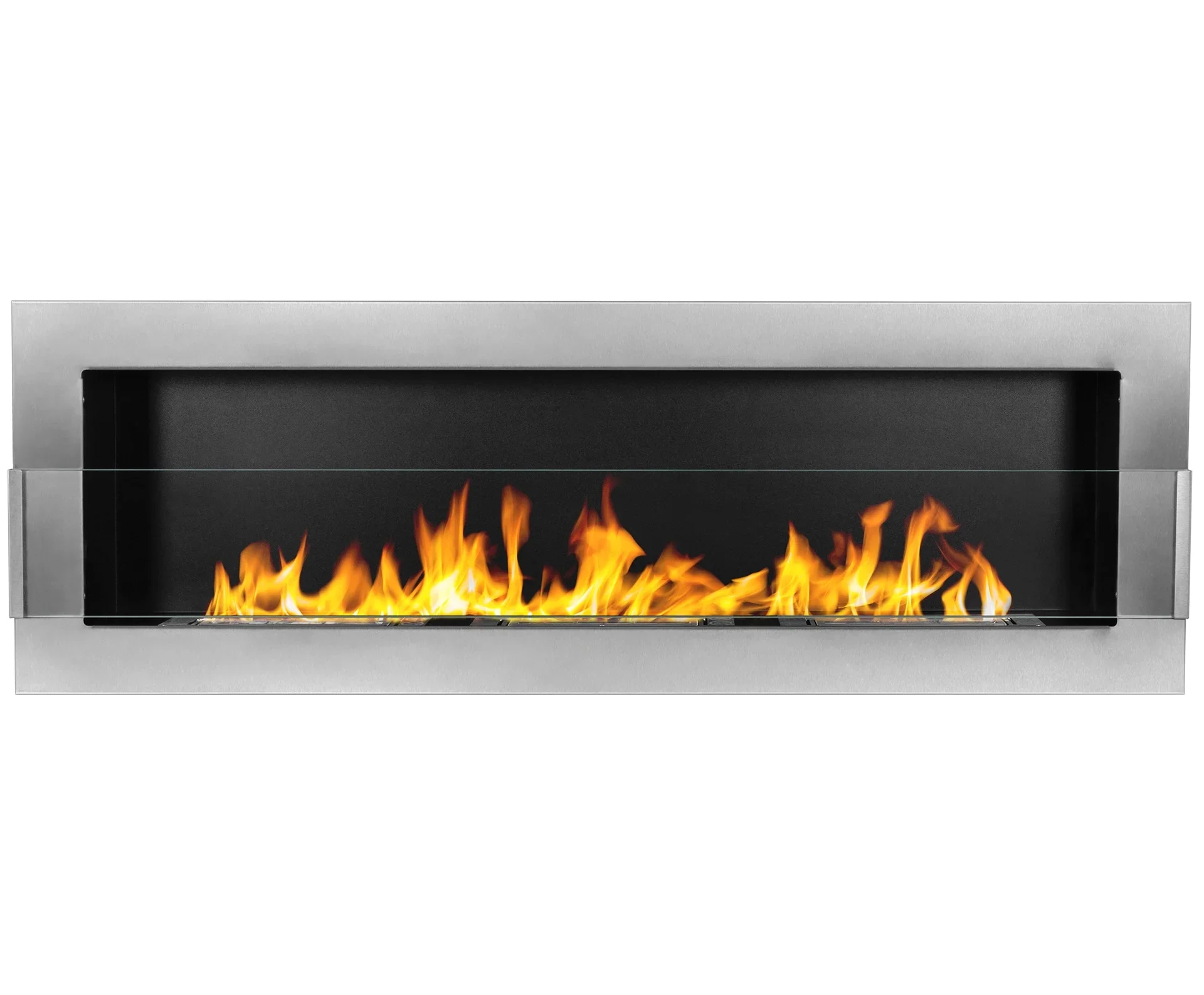 5261-1 Bio-Kamin 1200x400 Inox Silber mit Glas