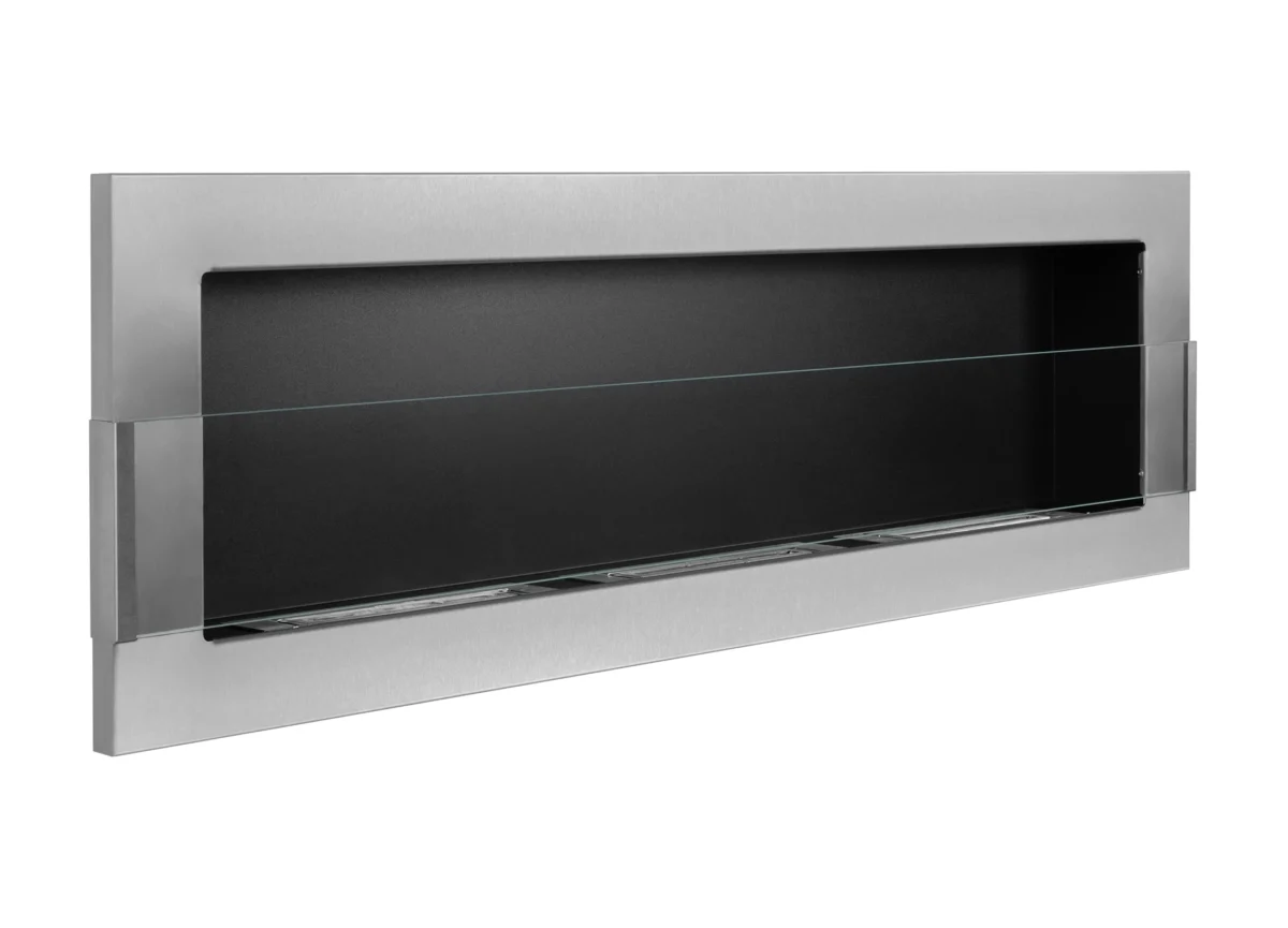 5262 Bio-Kamin 1200x400 Inox Silber mit Glas