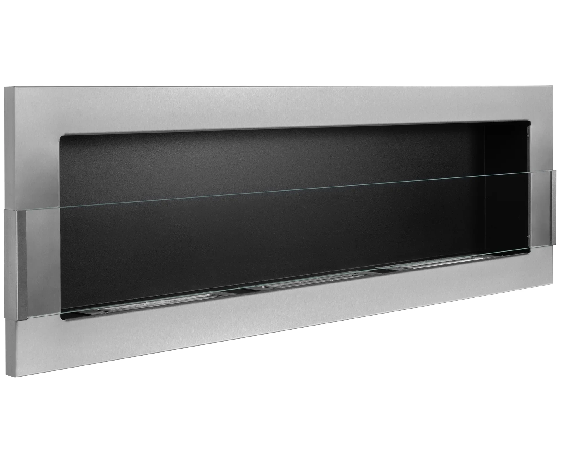 5262 Bio-Kamin 1200x400 Inox Silber mit Glas