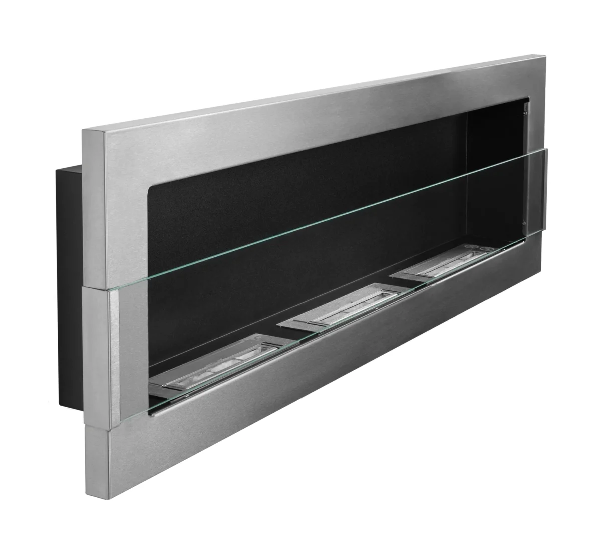 5264 Bio-Kamin 1200x400 Inox Silber mit Glas