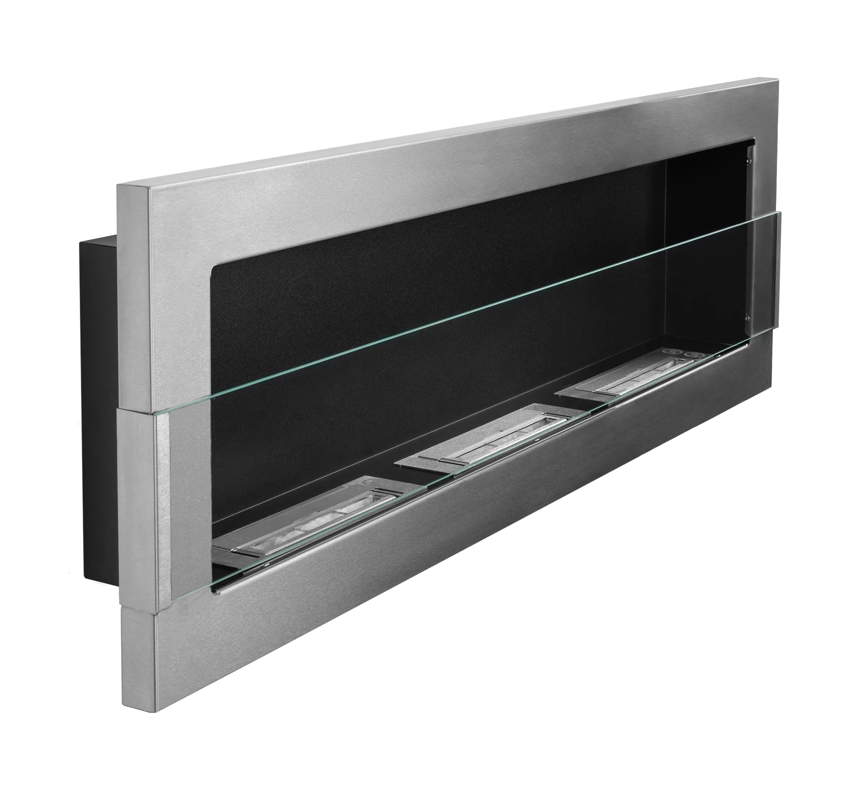 5264 Bio-Kamin 1200x400 Inox Silber mit Glas