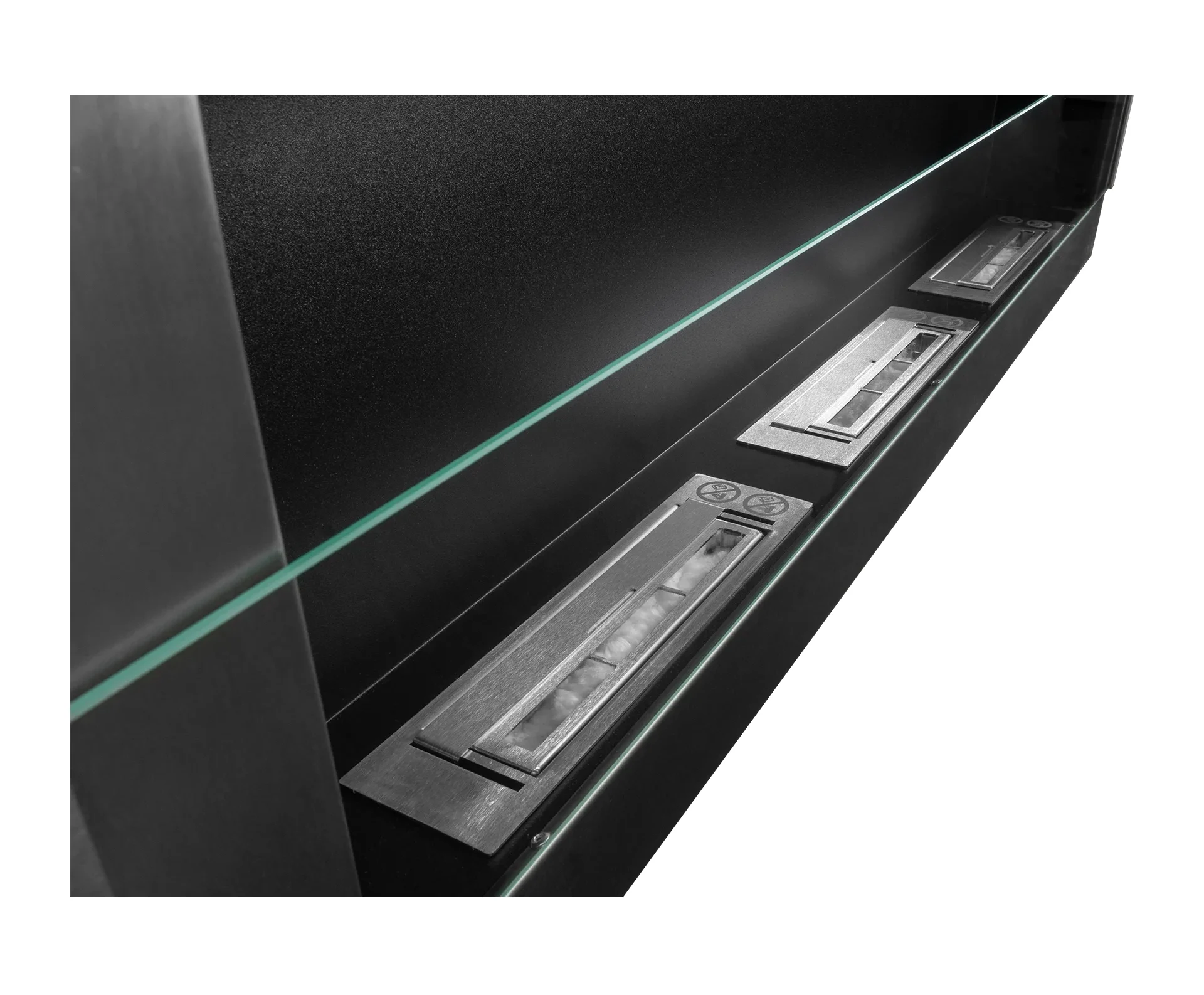 5267 Bio-Kamin 1200x400 Inox Silber mit Glas