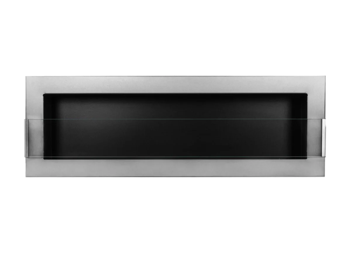 5268-1 Bio-Kamin 1200x400 Inox Silber mit Glas