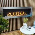 Bioethanol-Wandkamin 1200 × 400 – mit Glasscheibe