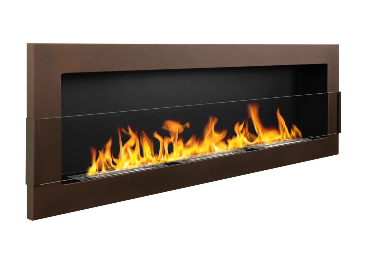 5286 Bio-Kamin 1200x400 braun matt mit Glas