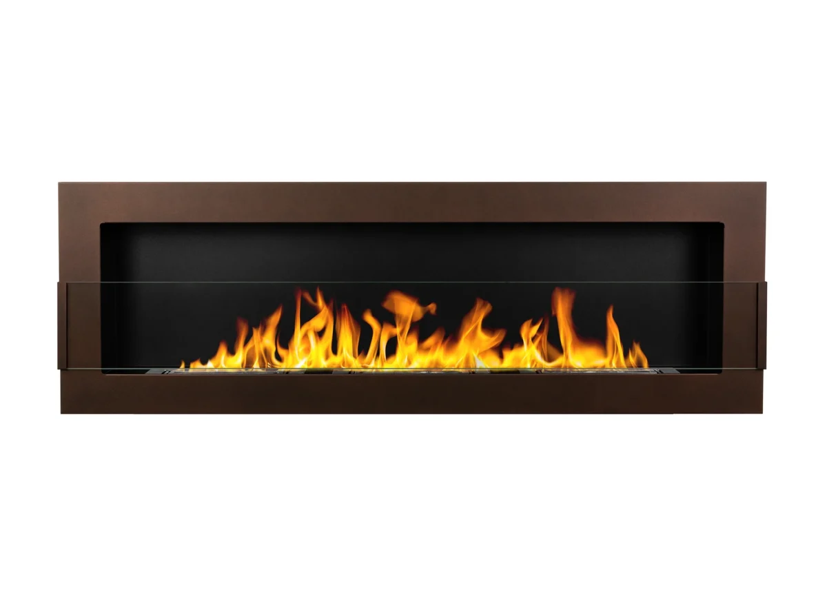 5287 Bio-Kamin 1200x400 braun matt mit Glas