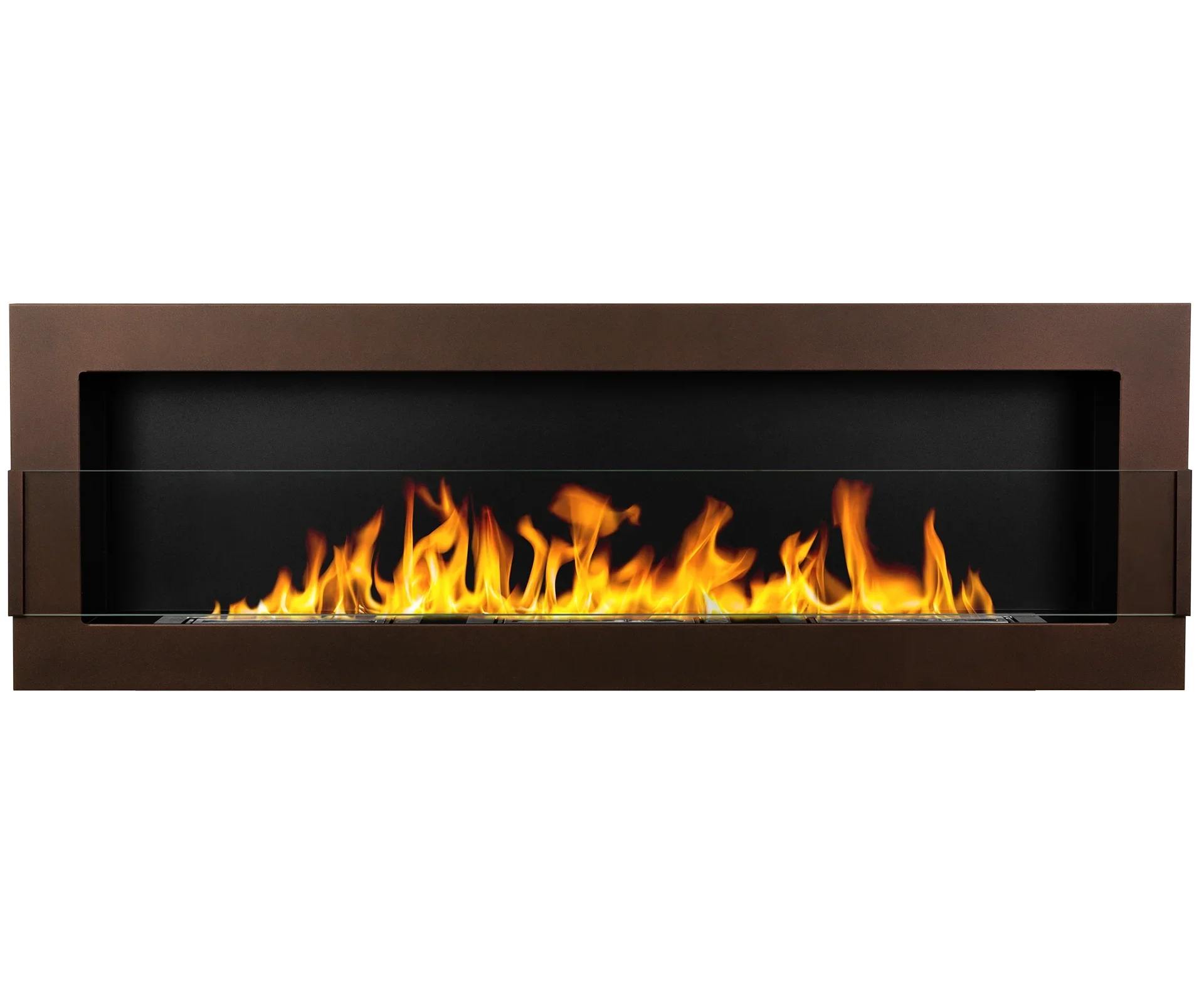 5287 Bio-Kamin 1200x400 braun matt mit Glas