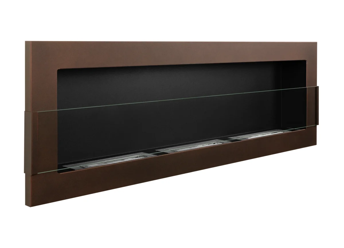 5288 Bio-Kamin 1200x400 braun matt mit Glas