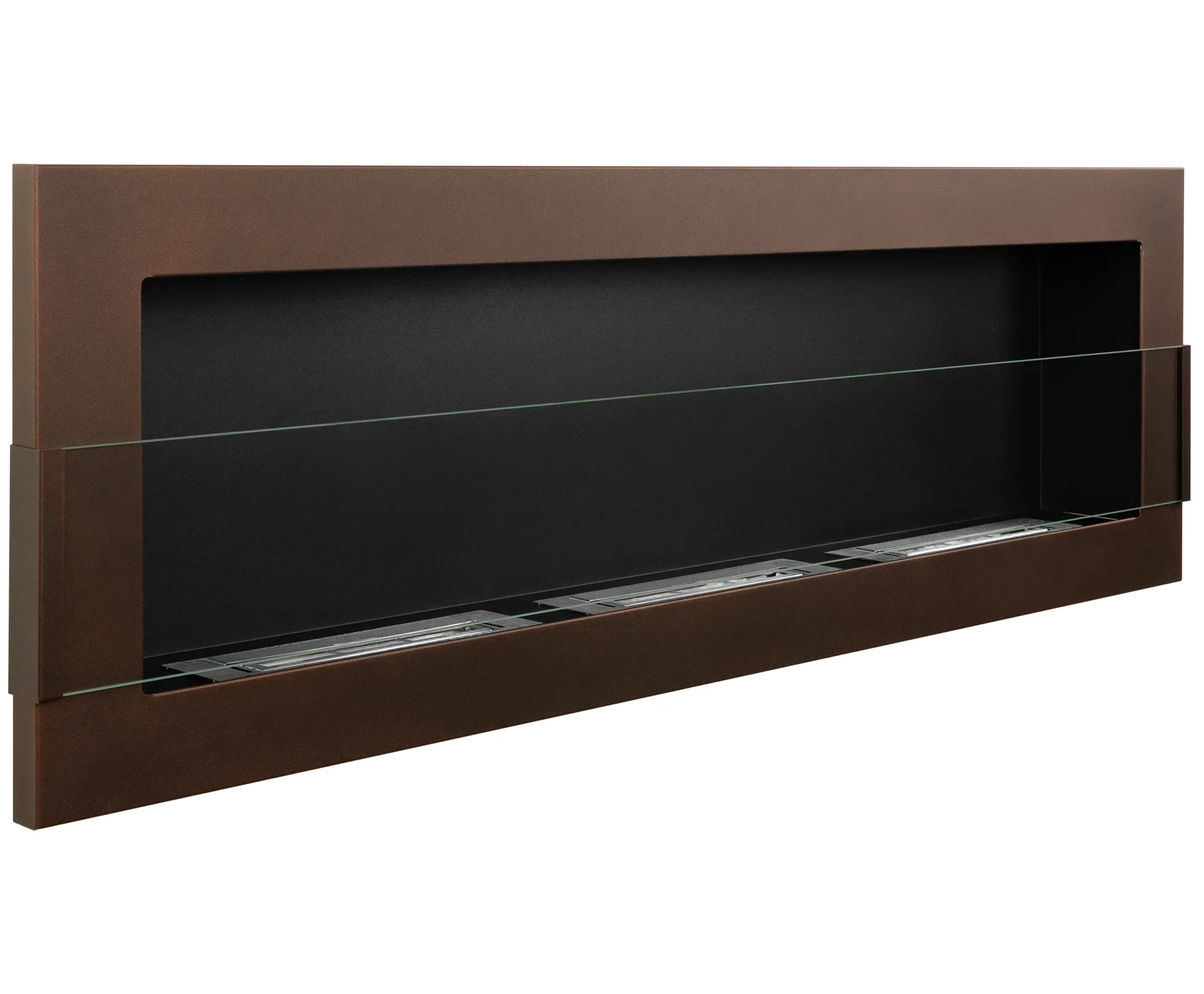 5288 Bio-Kamin 1200x400 braun matt mit Glas