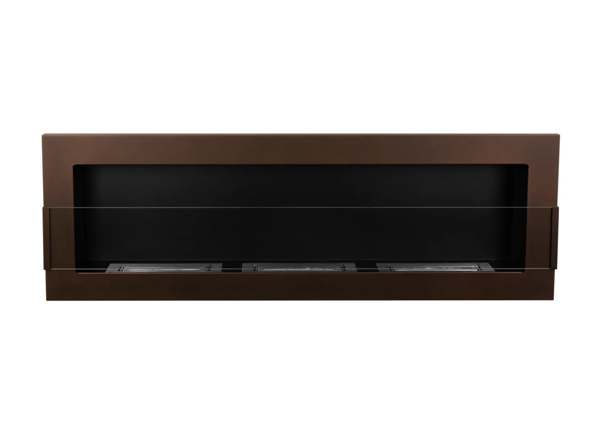 5289 Bio-Kamin 1200x400 braun matt mit Glas