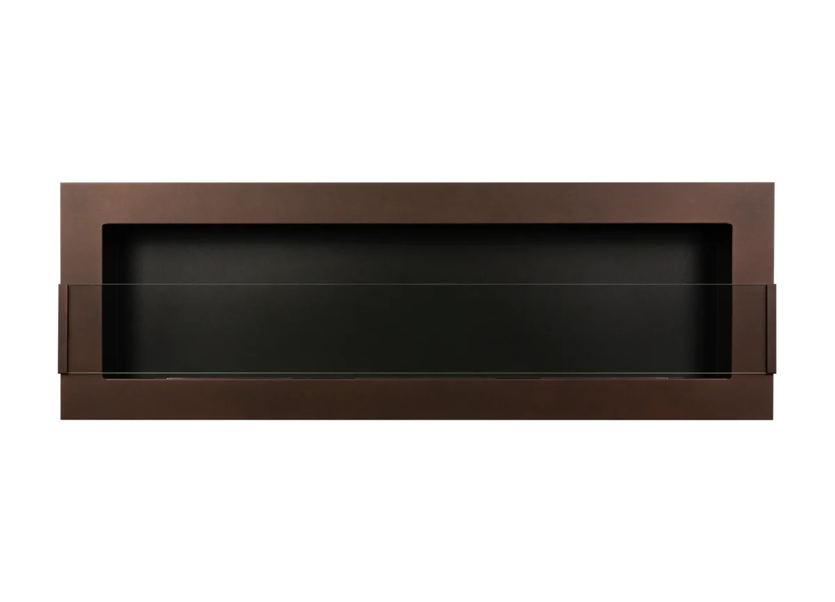 5290 Bio-Kamin 1200x400 braun matt mit Glas