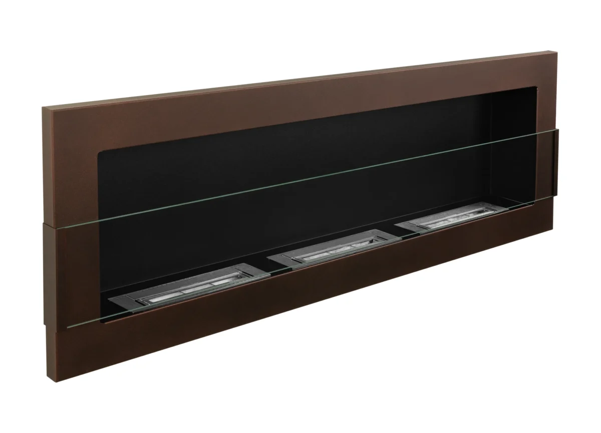 5291 Bio-Kamin 1200x400 braun matt mit Glas