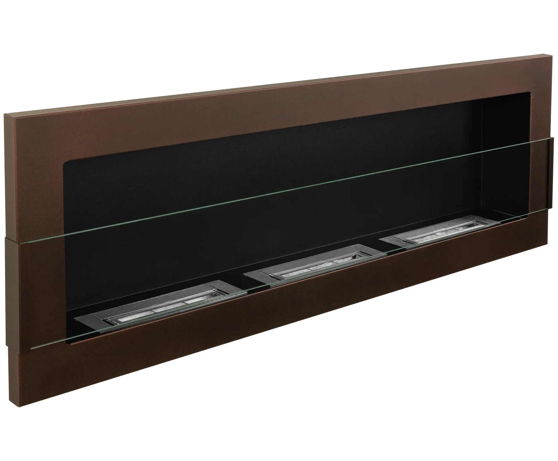 5291 Bio-Kamin 1200x400 braun matt mit Glas