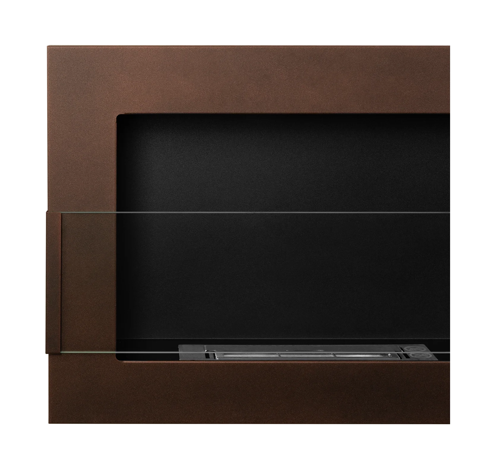 5292 Bio-Kamin 1200x400 braun matt mit Glas