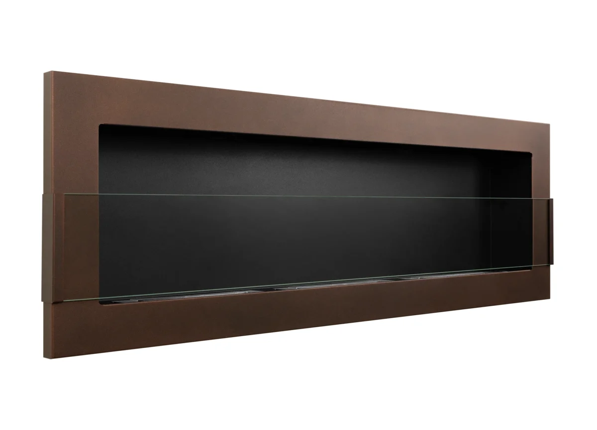 5293 Bio-Kamin 1200x400 braun matt mit Glas