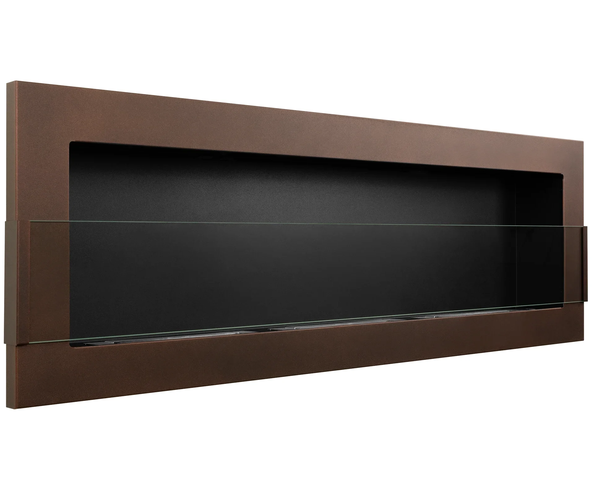 5293 Bio-Kamin 1200x400 braun matt mit Glas