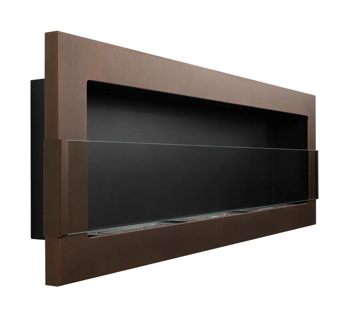 5294 Bio-Kamin 1200x400 braun matt mit Glas