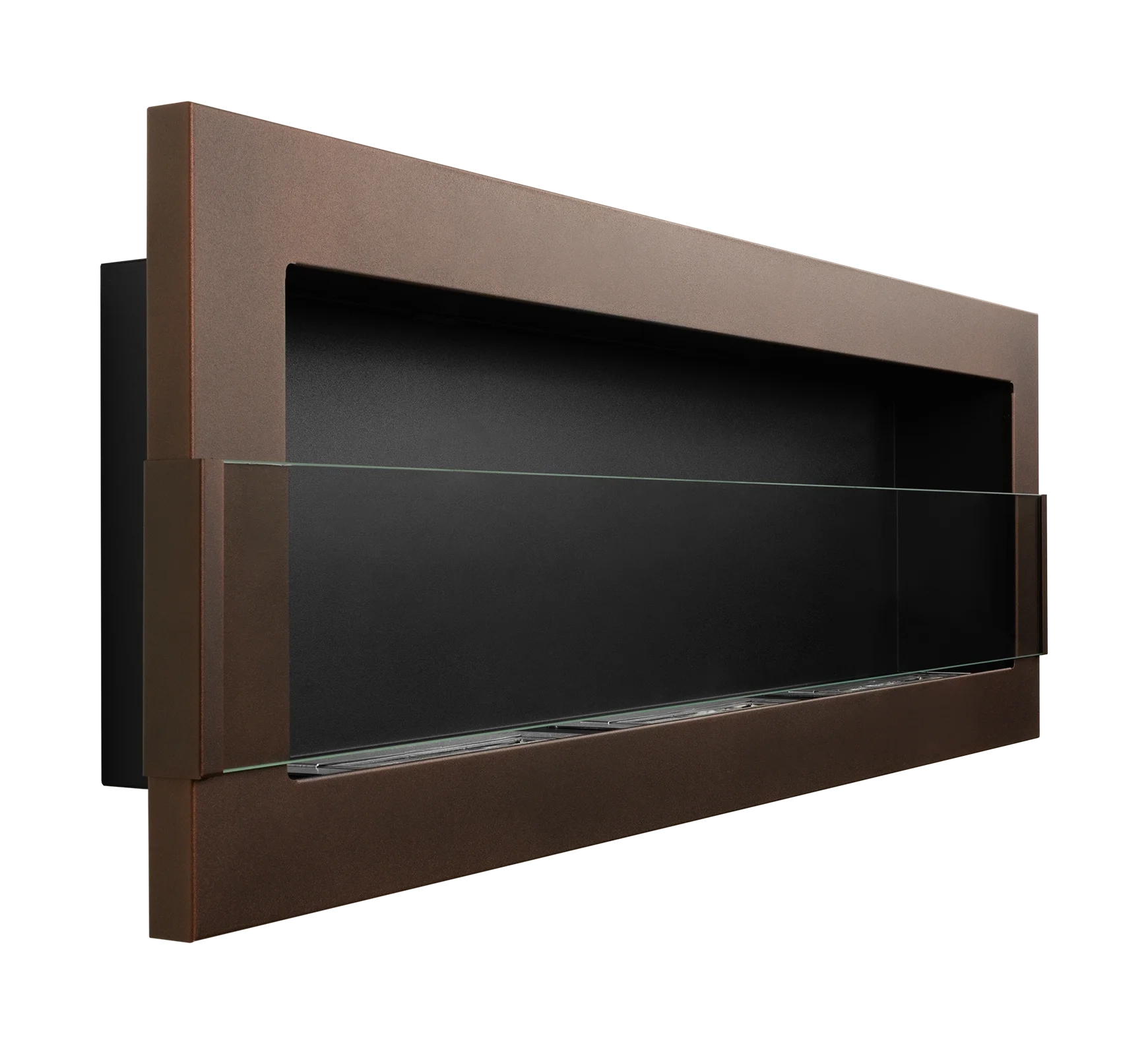 5294 Bio-Kamin 1200x400 braun matt mit Glas