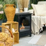Bioethanol-Standkamin KOZA MINI – Schwarz Matt mit Glasscheibe