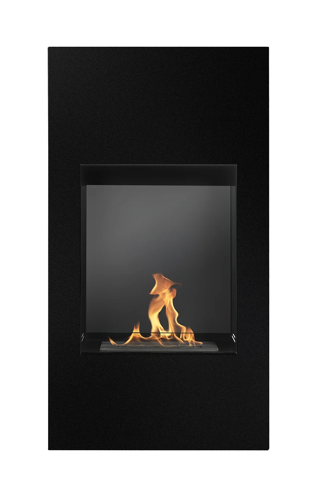 5326 Biokamin Portal Modern Schwarz Matt mit Glas