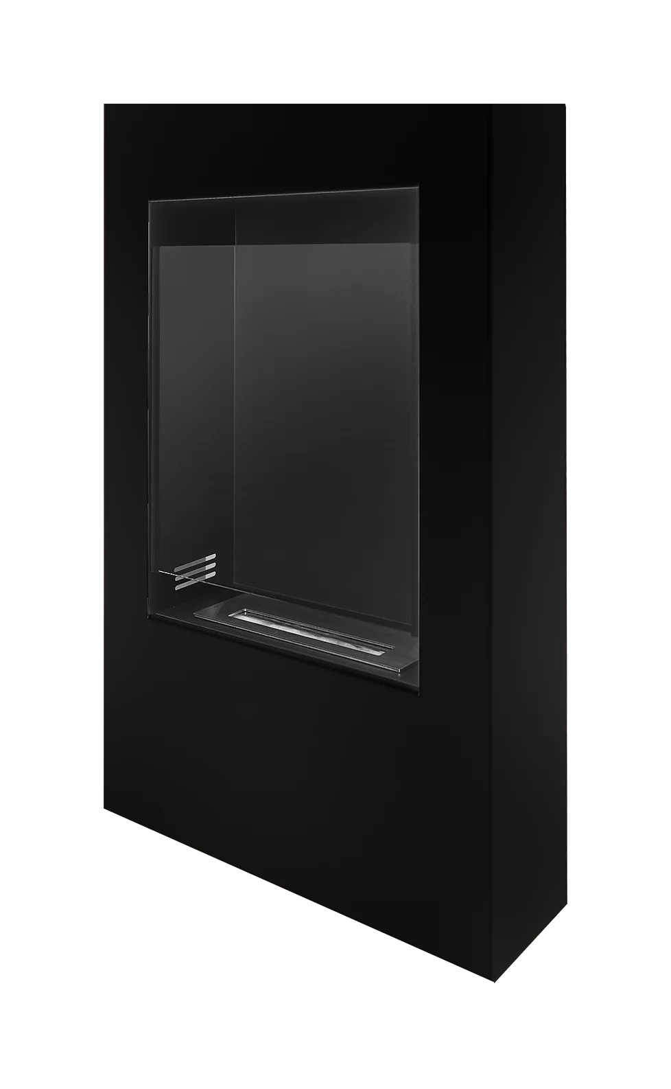 5327 Biokamin Portal Modern Schwarz Matt mit Glas