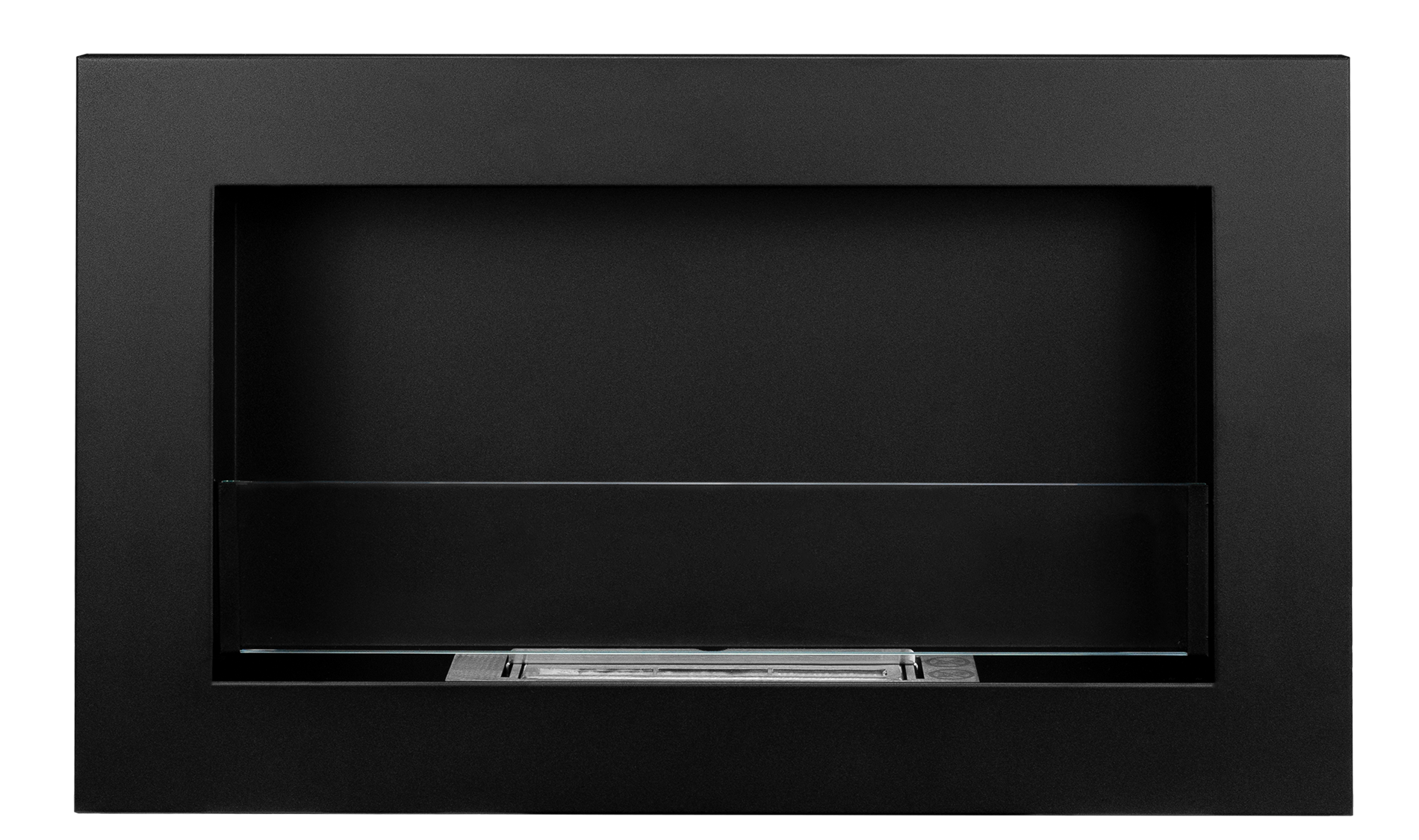 5456 Biokamin 650x400 Slim Schwarz mit ÖFFNENDEM Glas