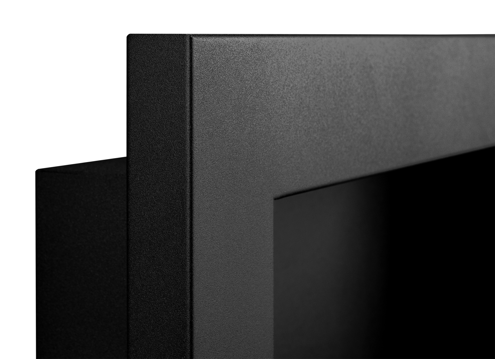 5461 Biokamin 650x400 Slim Schwarz mit ÖFFNENDEM Glas