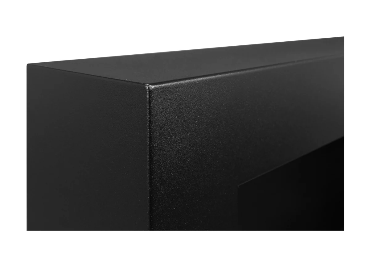 BIOKAMIN BOX 650X400 schwarz matt mit ÖFFNENDEM Glas