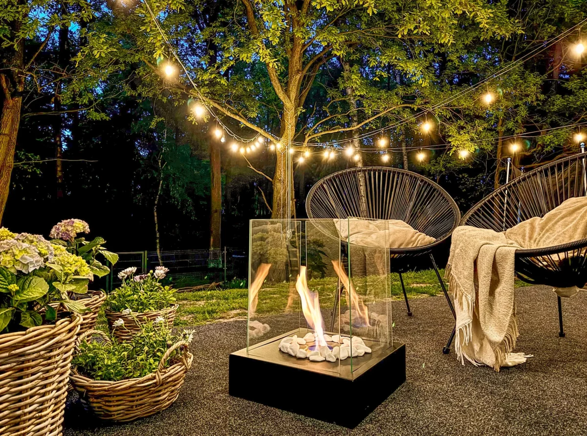 5522 Freistehender Bio-Kamin Sunset Garden Schwarz