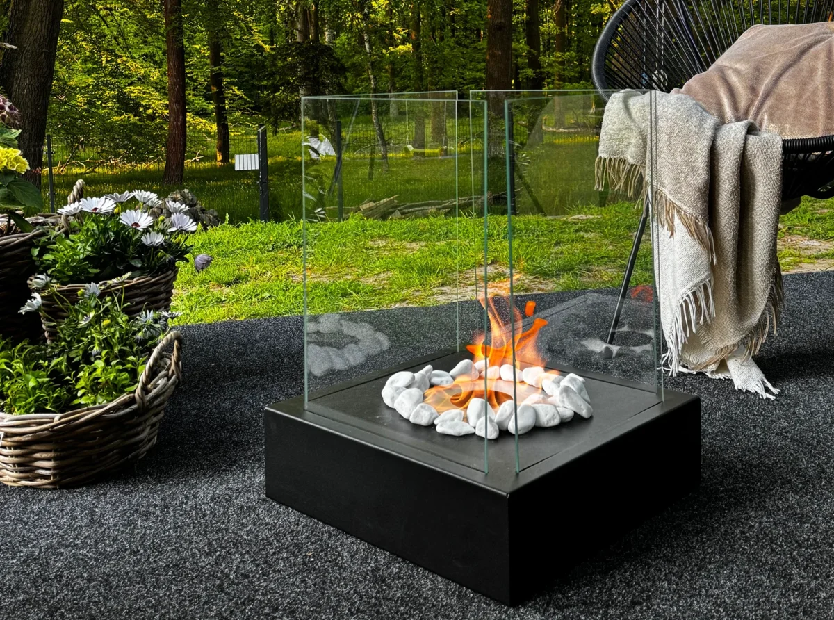 5523 Freistehender Bio-Kamin Sunset Garden Schwarz