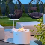 5525 Bioethanol-Standkamin MOON – Weiss Strukturmatt