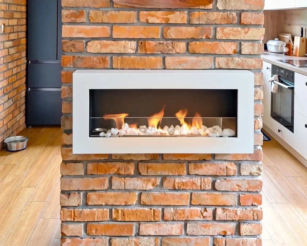 Bioethanol-Wandkamin BOX 900x400 – Weiss strukturiert