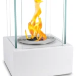 Bioethanol-Standkamin SMART – Weiss strukturiert